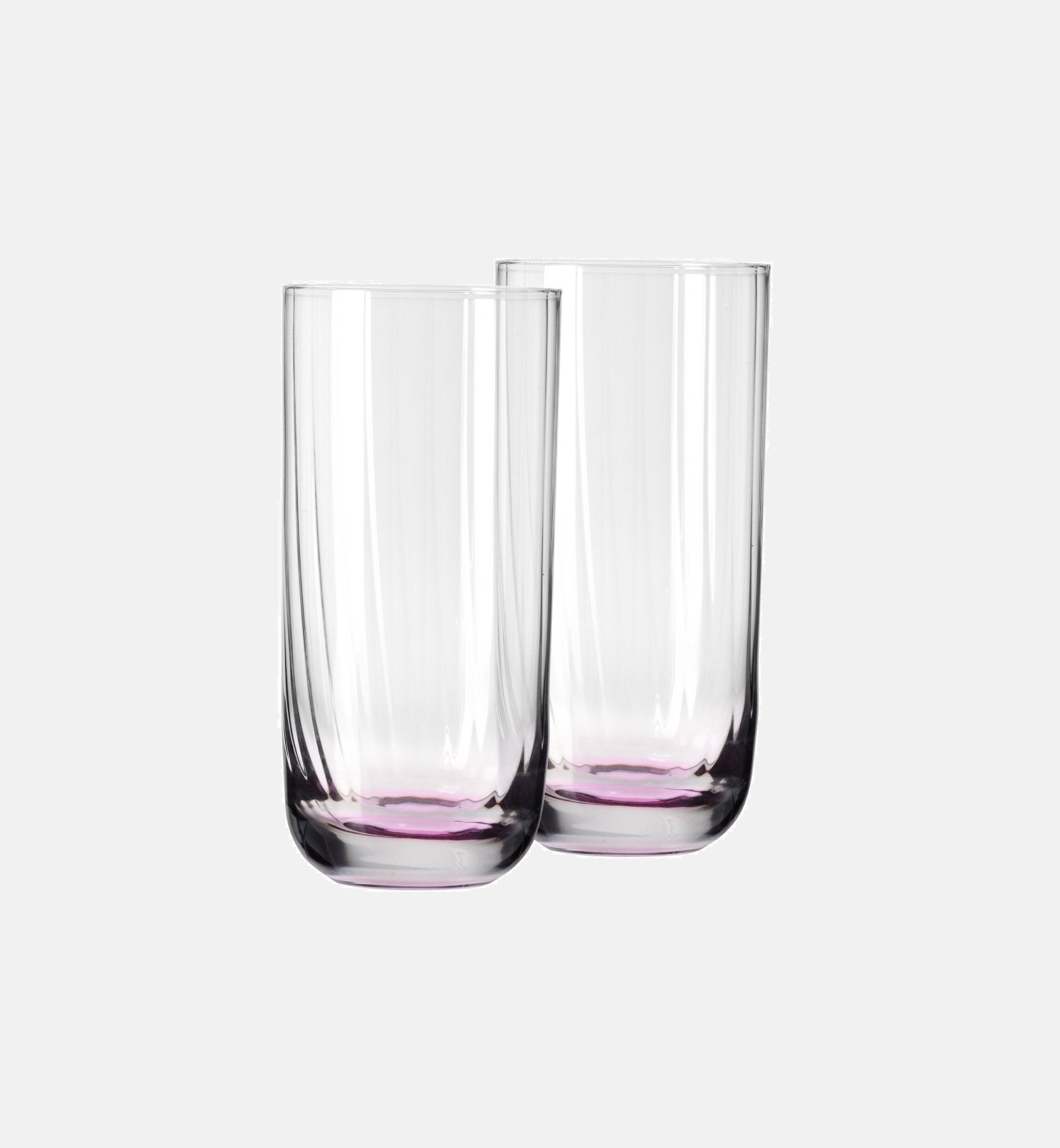 Wysokie ryflowane szklanki do wody Różowy 360 ml