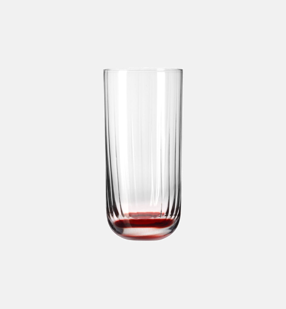Wysokie ryflowane szklanki do wody Czerwony 360 ml
