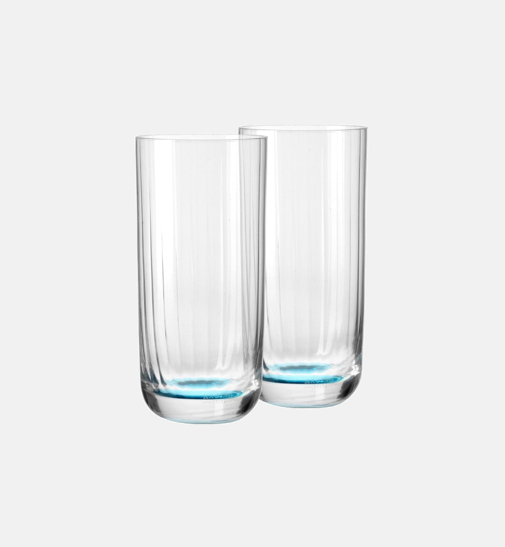 Wysokie ryflowane szklanki do wody Niebieski 360 ml