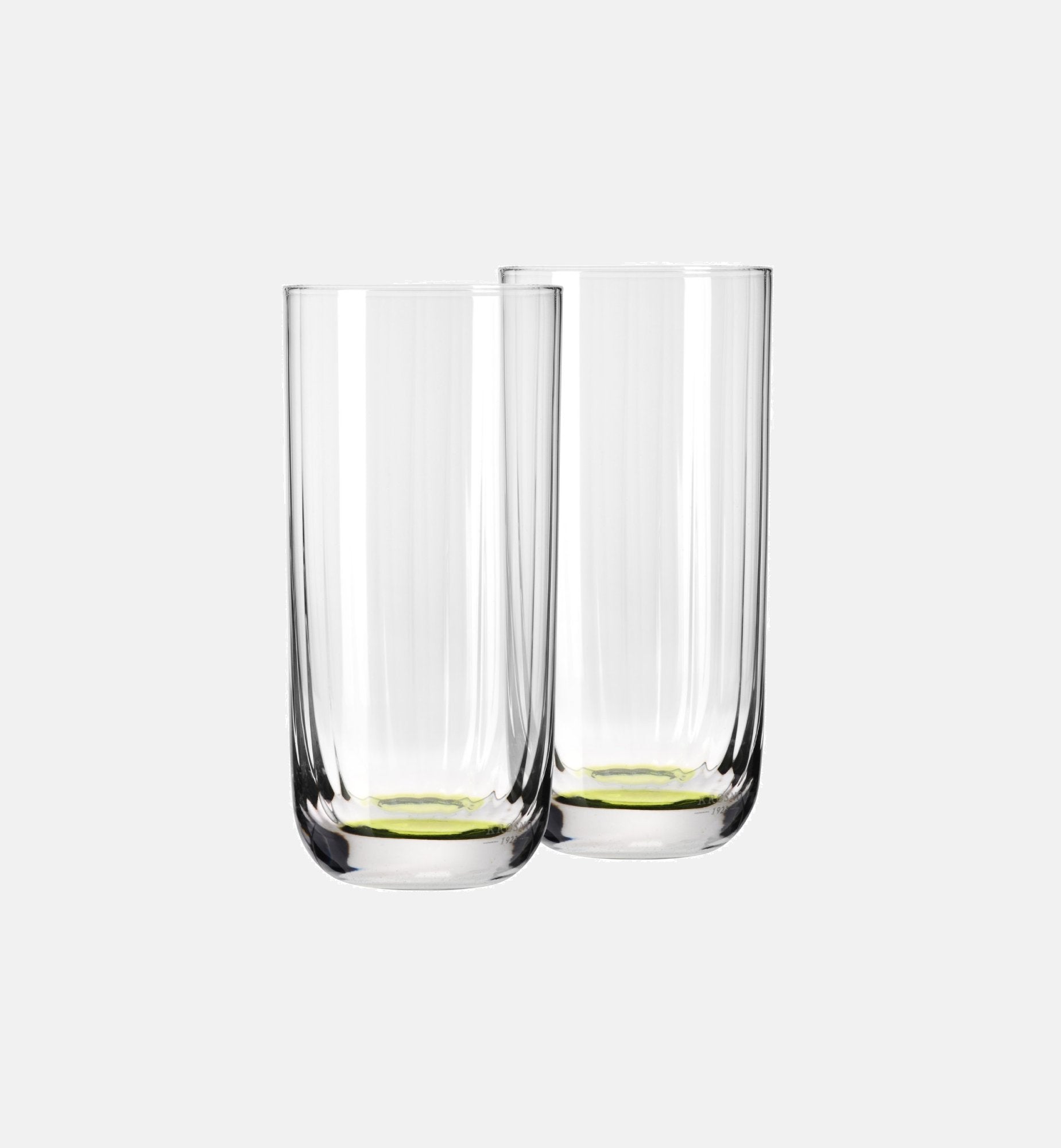 Wysokie ryflowane szklanki do wody Zielony 360 ml