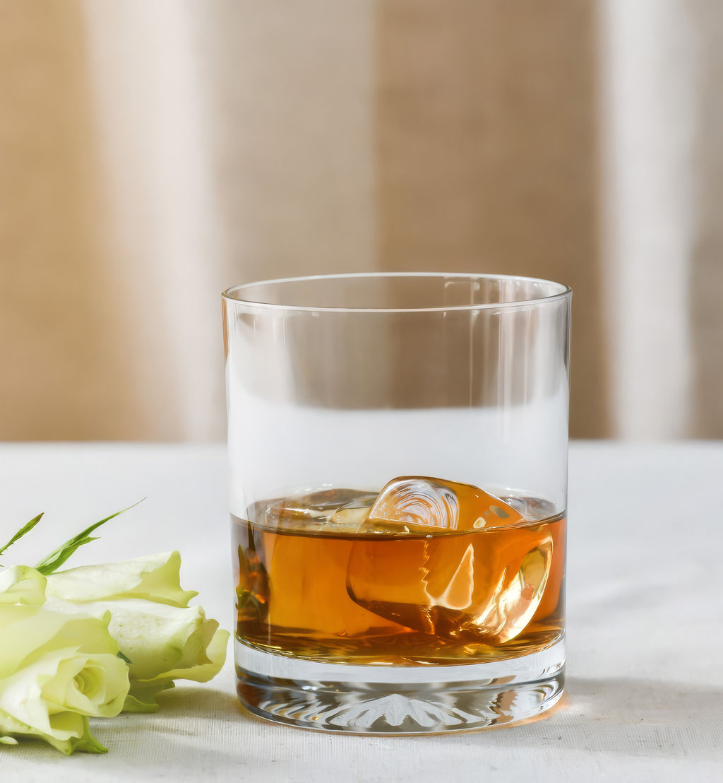 Whisky glasses 300 ml with an embossed base