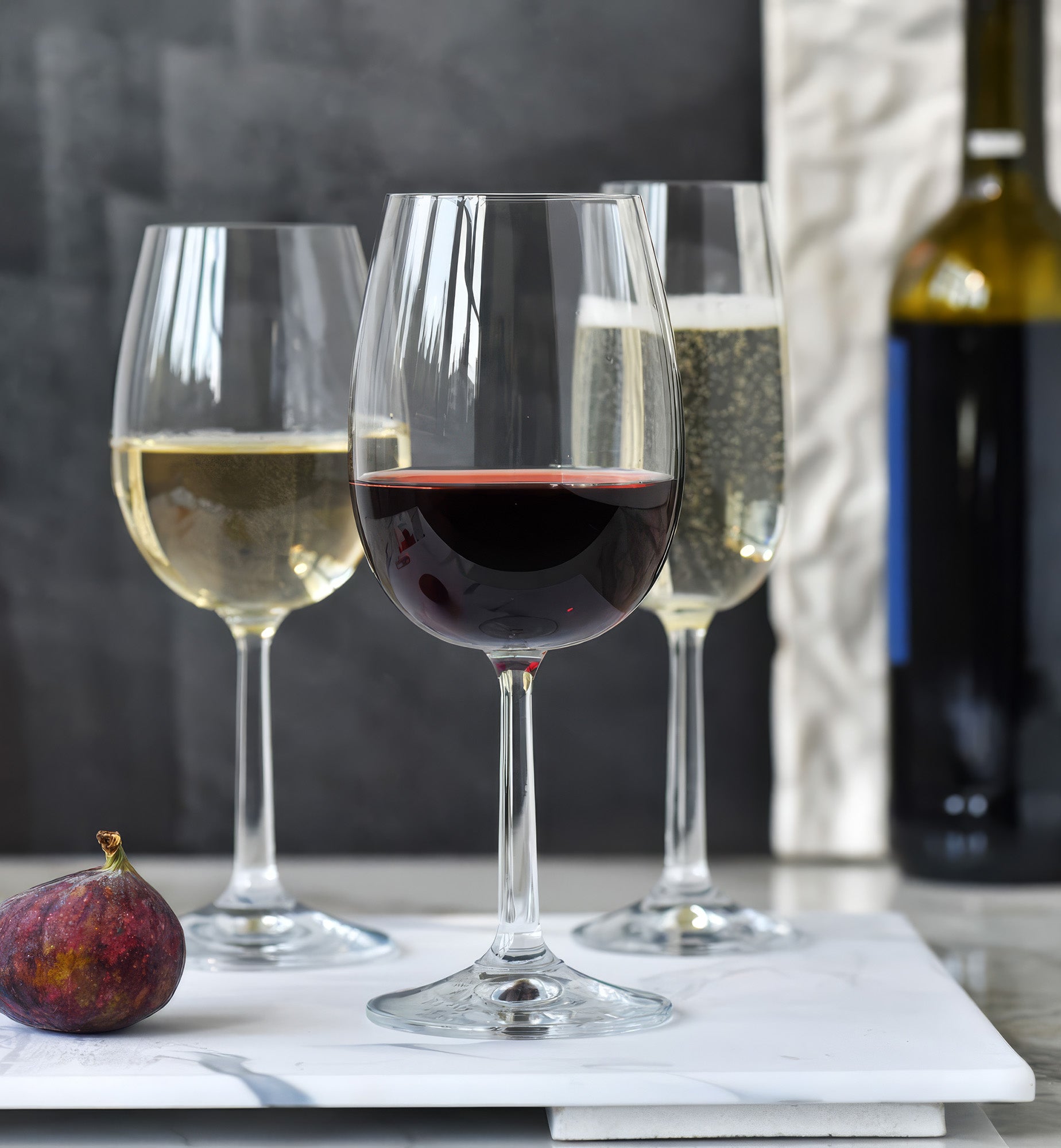 Red wine glasses