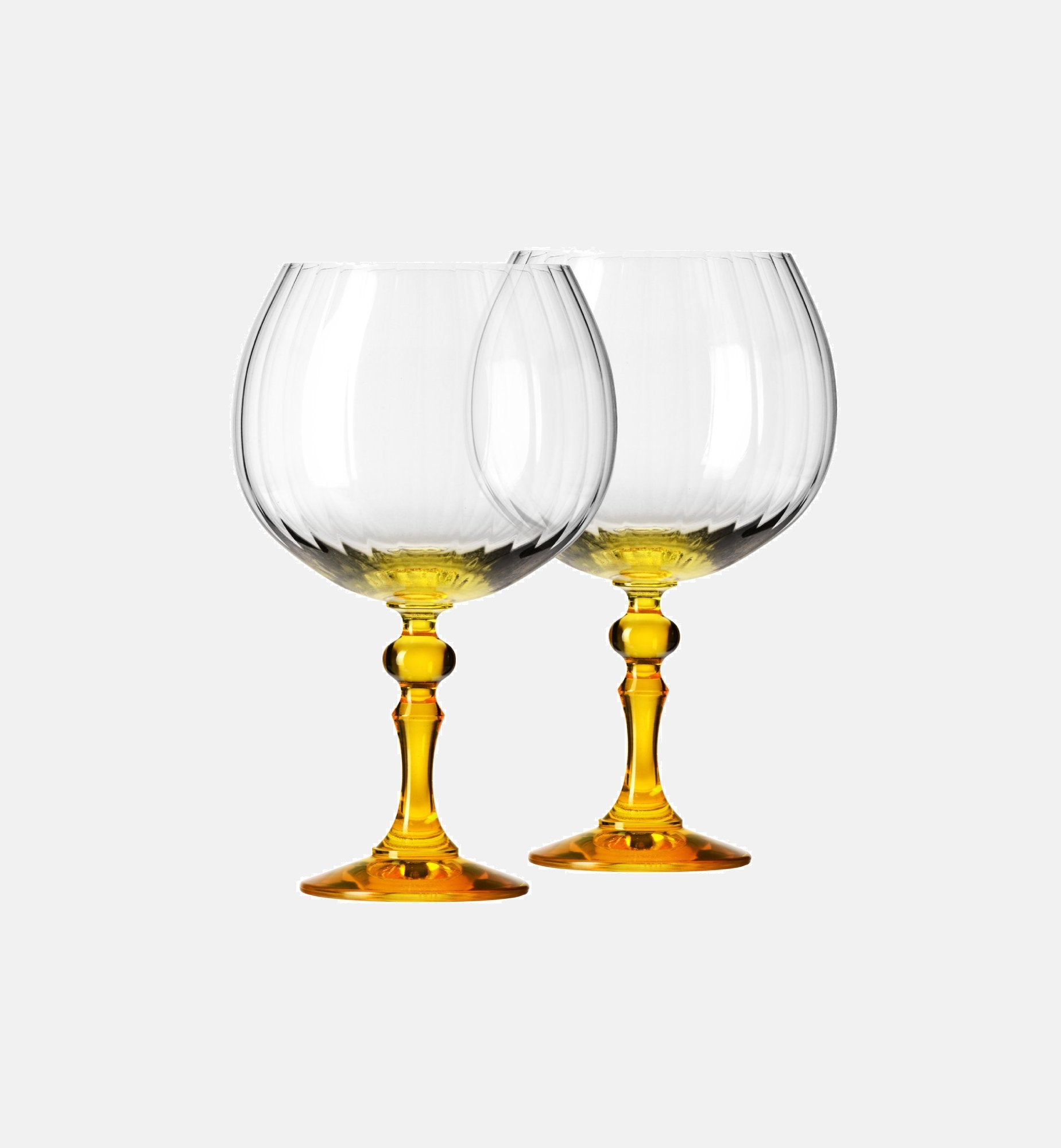 Cieniowane kieliszki do ginu z żółtą nóżką 660 ml
