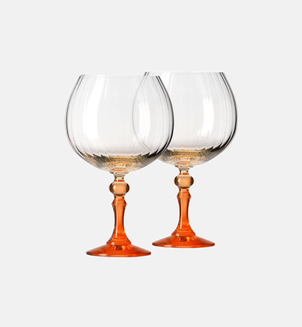 Cieniowane kieliszki do ginu z pomarańczową nóżką 660 ml