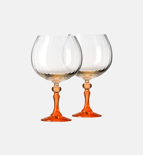 Cieniowane kieliszki do ginu z pomarańczową nóżką 660 ml