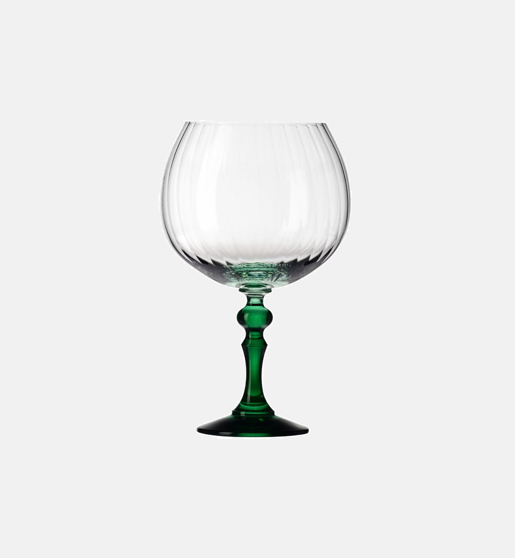 Cieniowane kieliszki do ginu z ciemnozieloną nóżką 660 ml