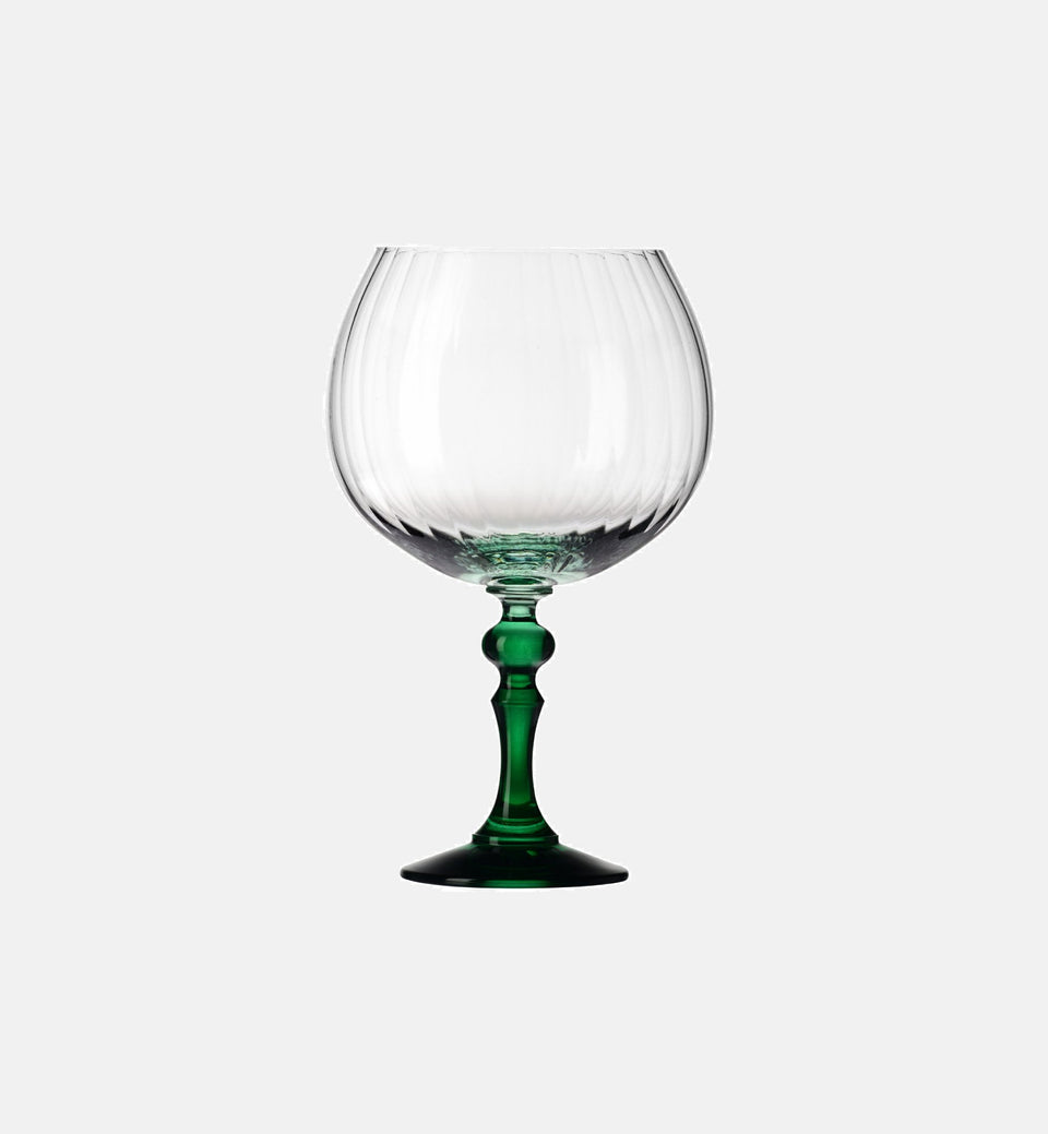 Cieniowane kieliszki do ginu z ciemnozieloną nóżką 660 ml