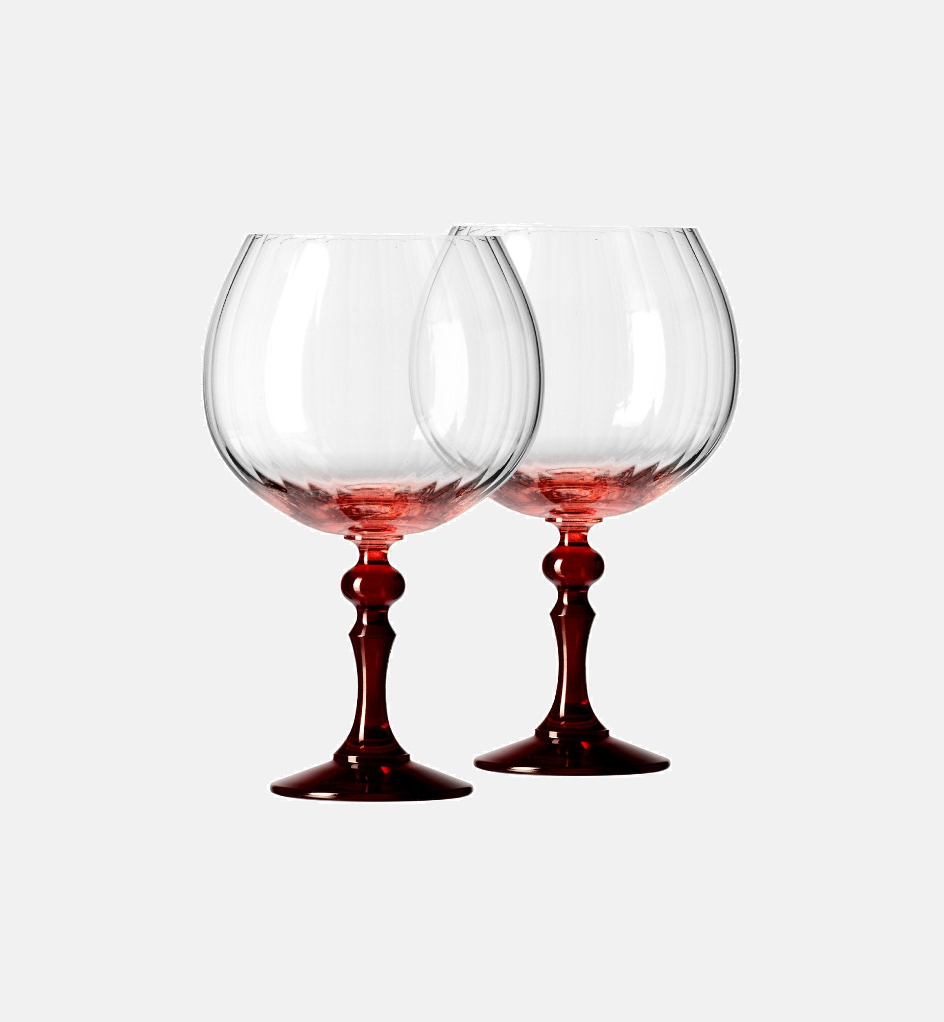 Cieniowane kieliszki do ginu z czerwoną nóżką 660 ml