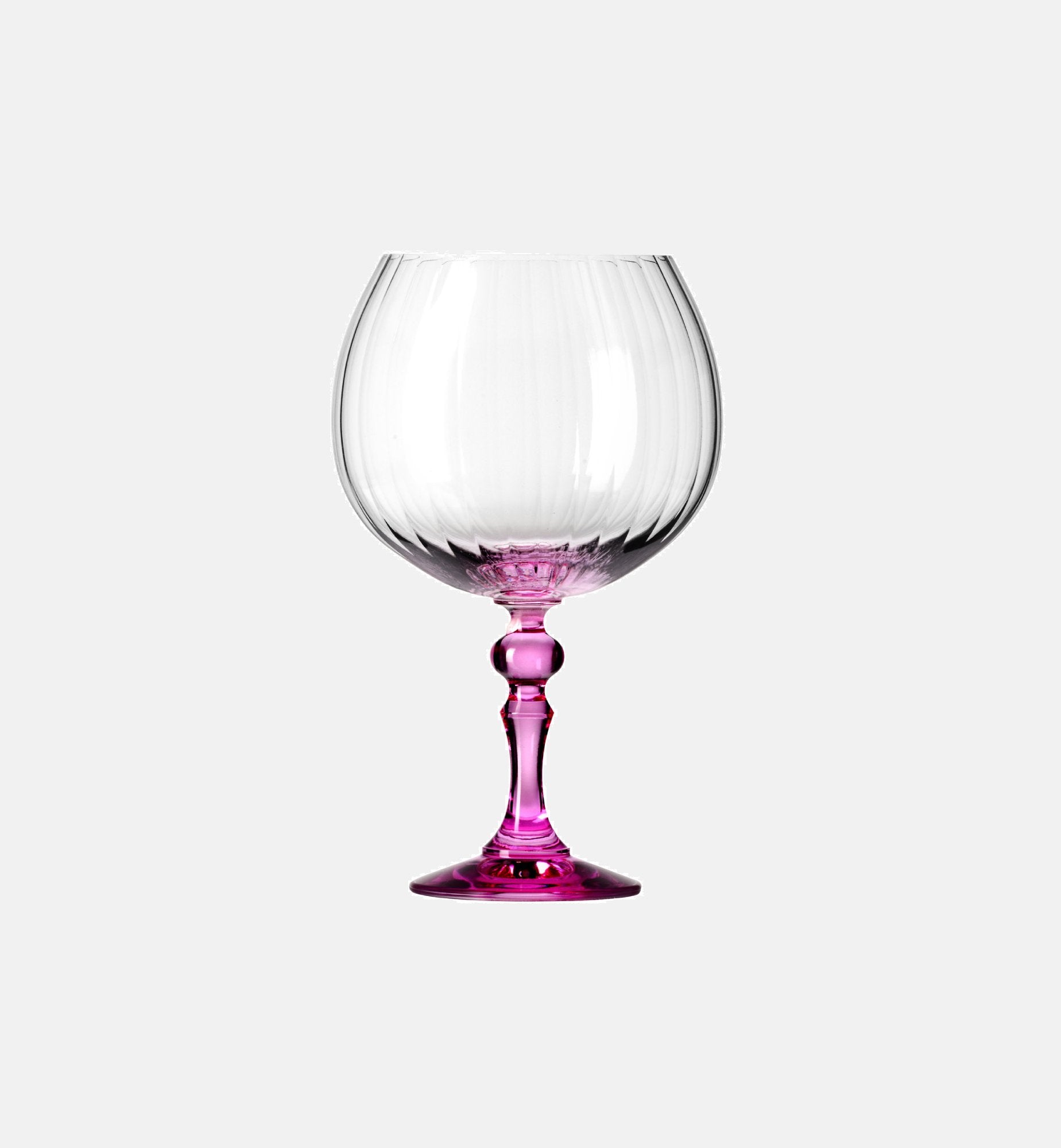 Cieniowane kieliszki do ginu z różową nóżką 660 ml