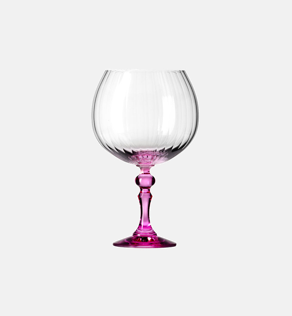 Cieniowane kieliszki do ginu z różową nóżką 660 ml