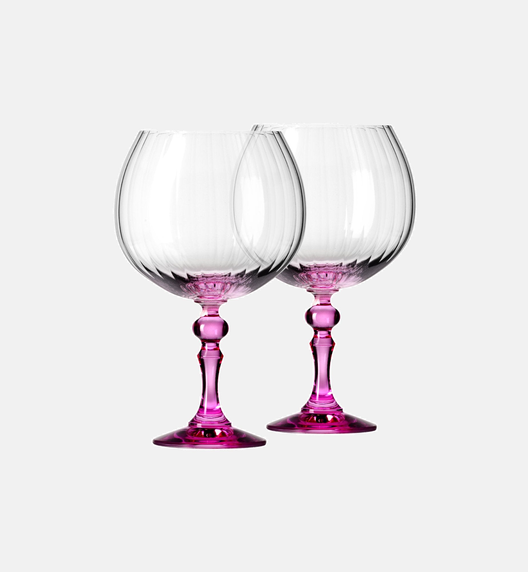 Cieniowane kieliszki do ginu z różową nóżką 660 ml