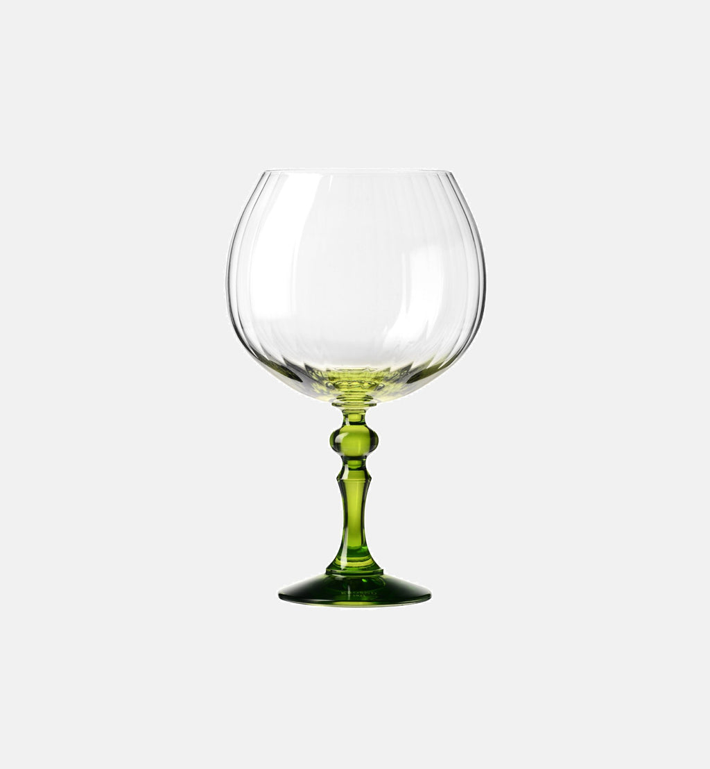 Cieniowane kieliszki do ginu z zieloną nóżką 660 ml