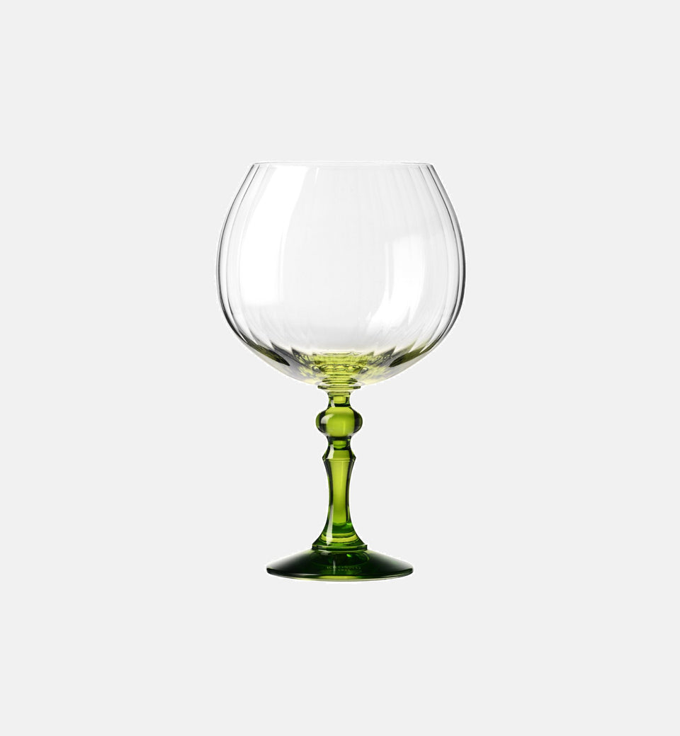 Cieniowane kieliszki do ginu z zieloną nóżką 660 ml