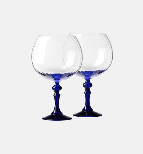 Cieniowane kieliszki do ginu z granatową nóżką 660 ml