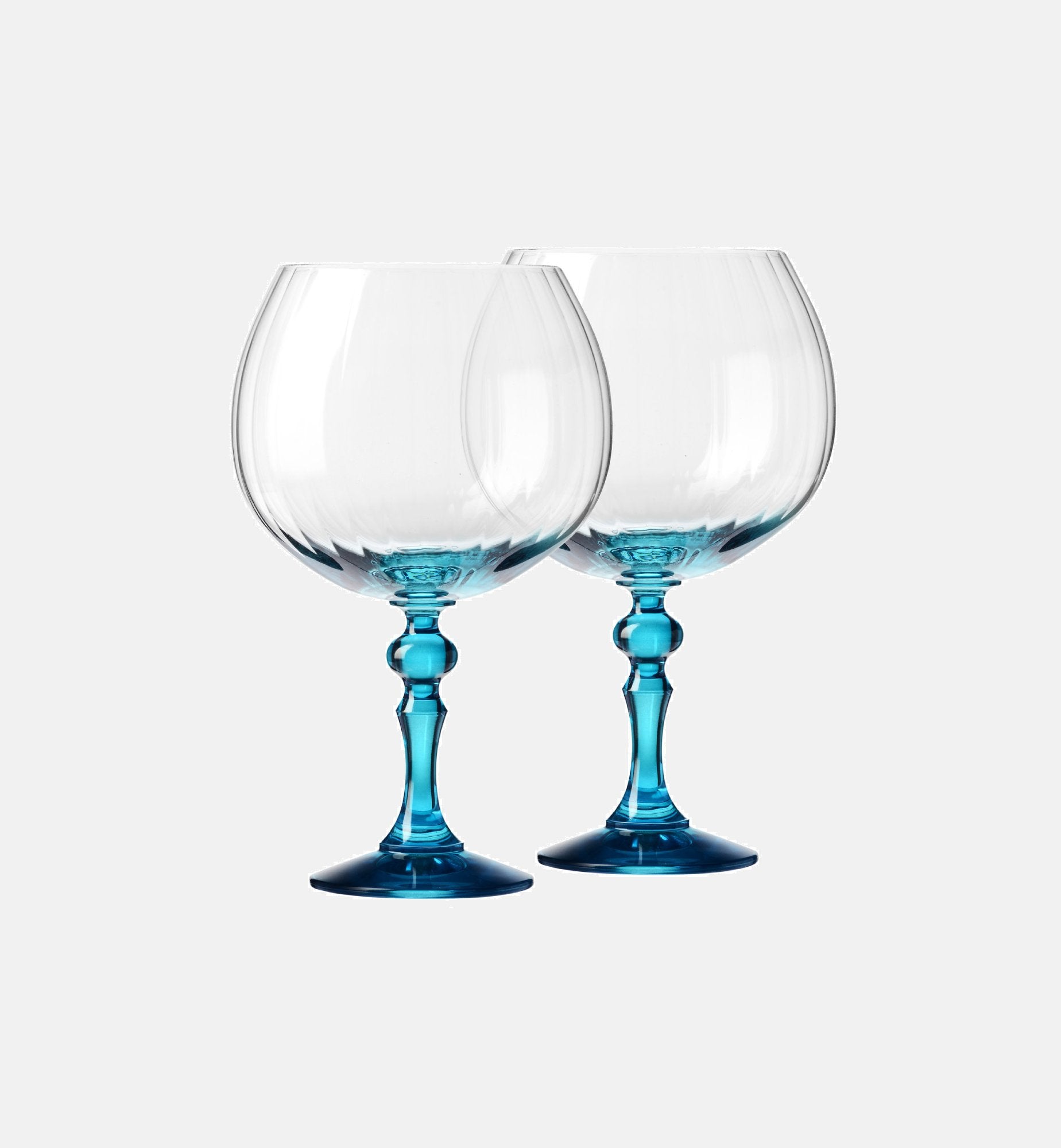 Cieniowane kieliszki do ginu z niebieską nóżką 660 ml