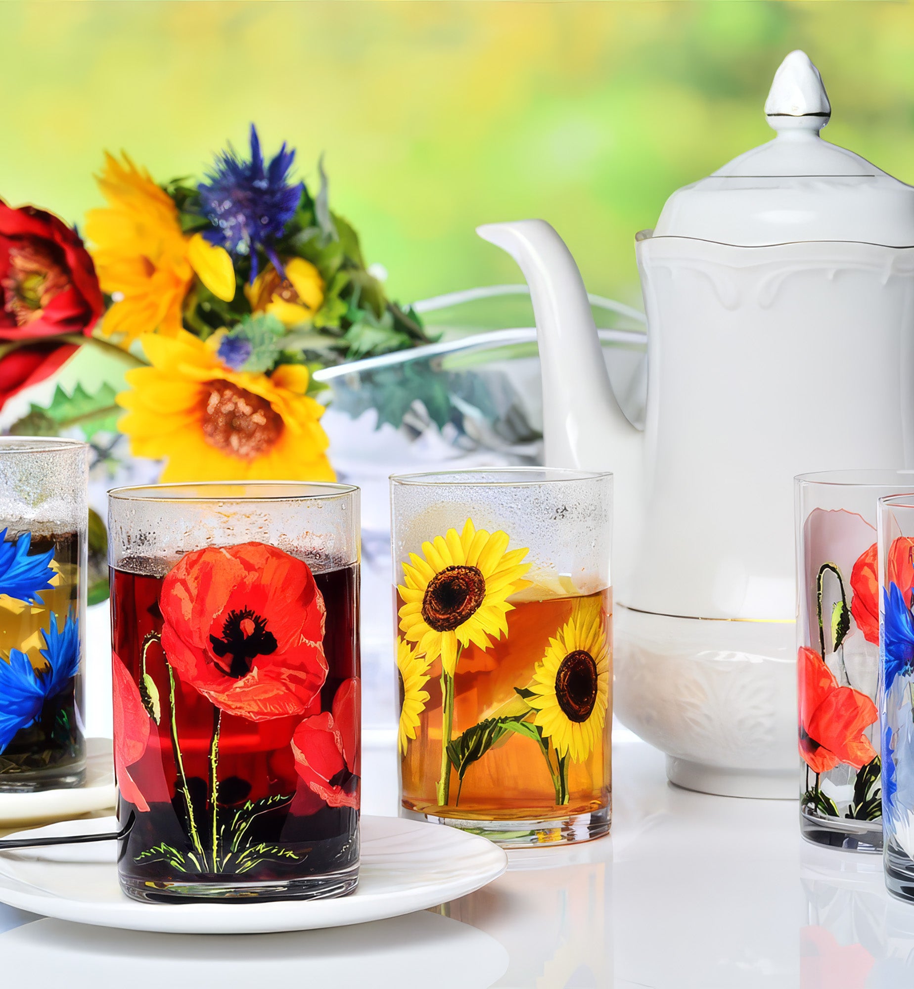 Szklanki BLOOM „Kwiaty polskie” (6 szt.) 250 ml