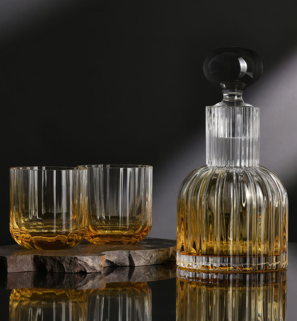 Karafka Marszałkowska z 2 szklankami do wody Bursztyn