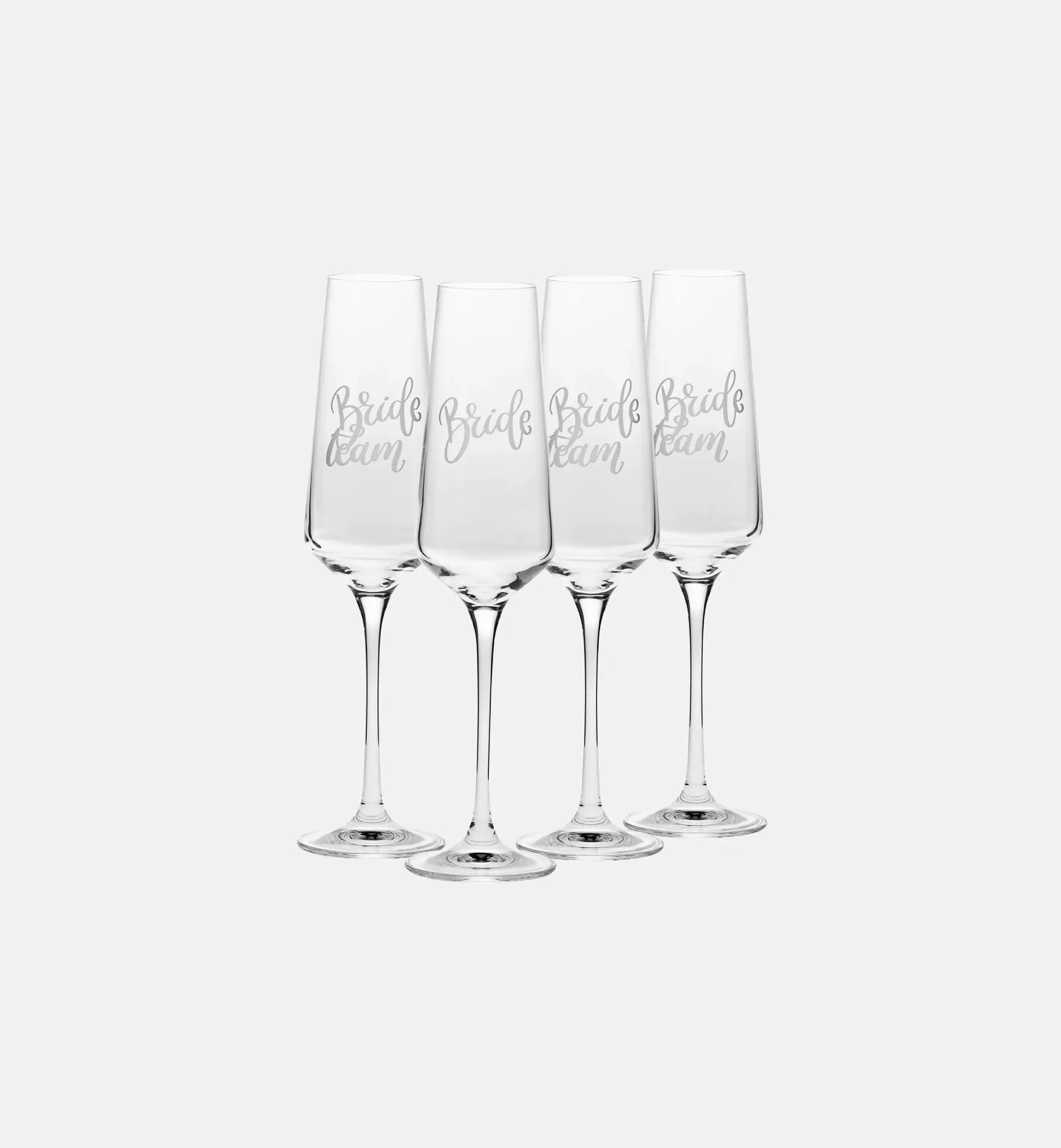 Zdobione kieliszki do szampana Bride Team 180 ml