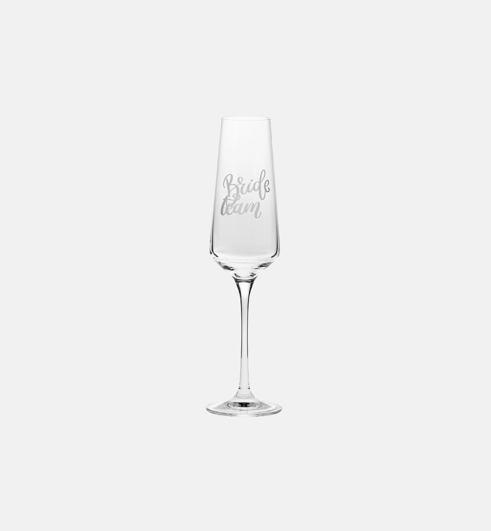 Zdobione kieliszki do szampana Bride Team 180 ml
