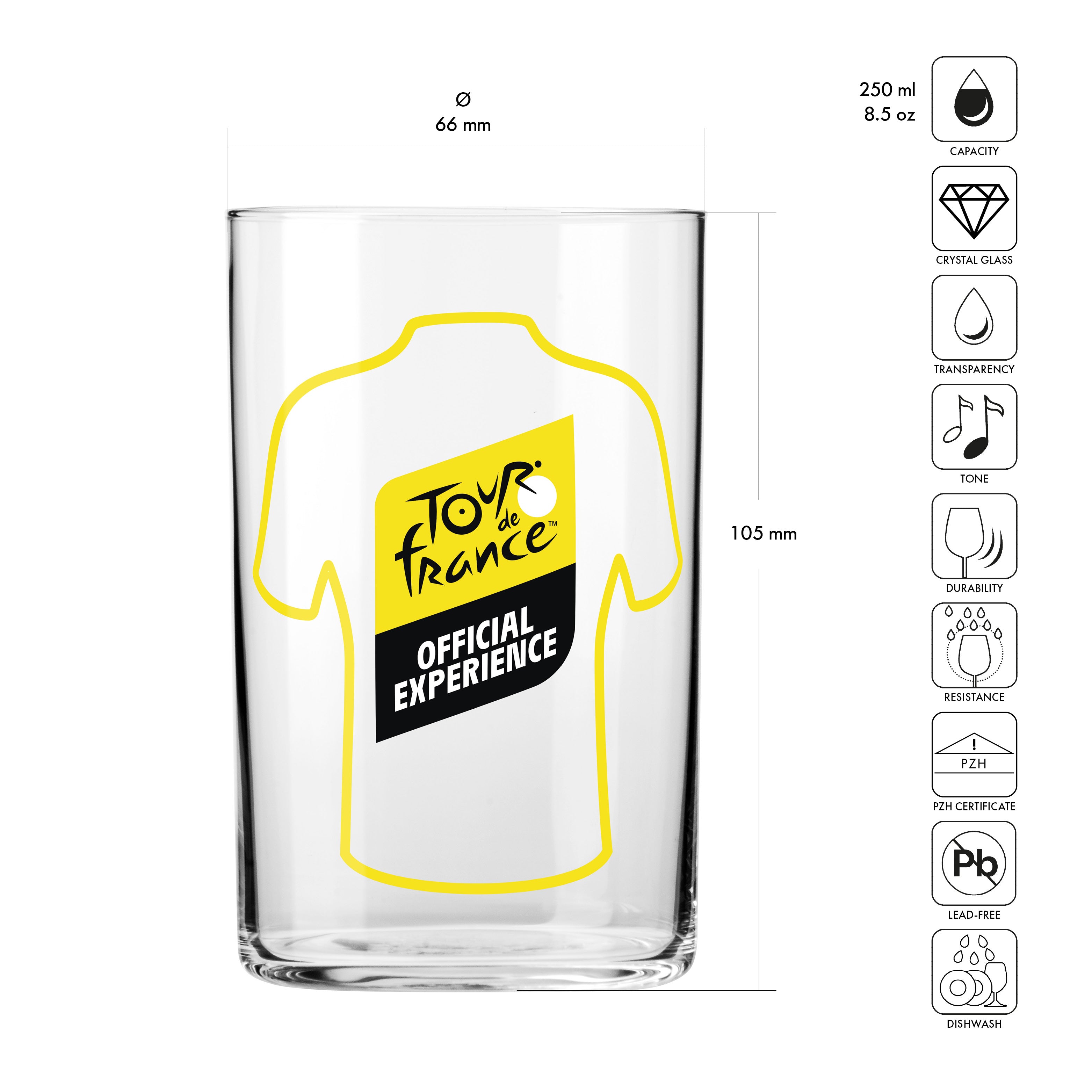 Kryształowe szklanki Polka Tour de France 250 ml