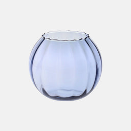 Granatowy wazon kula z ryflowaniem 15,5 cm
